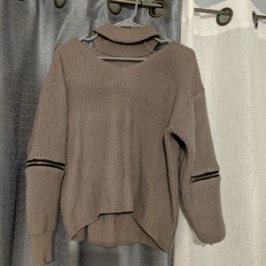 Light purple choker sweater